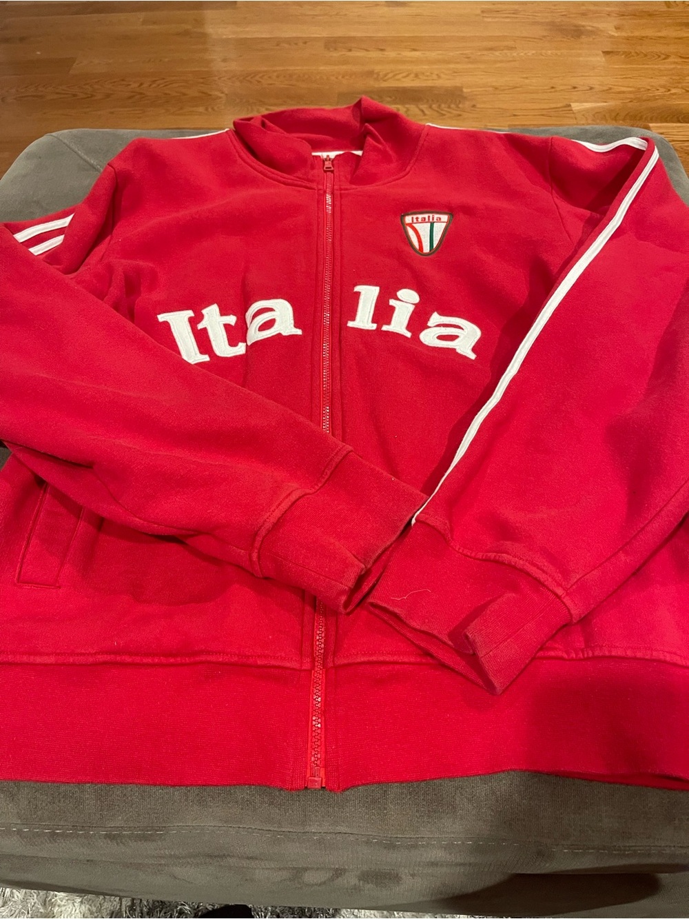 Italia Red Zip-Up Track Jacket